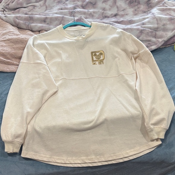 Disney Tops - Cream Long Sleeve Sweatshirt with Gold Disney 50th anniversary shirt.